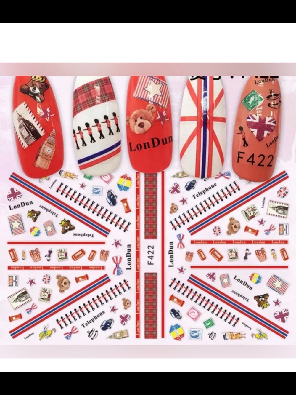 $1 Nail Stickers - London Theme $1 WITH ANY $10 ORDER OR MORE